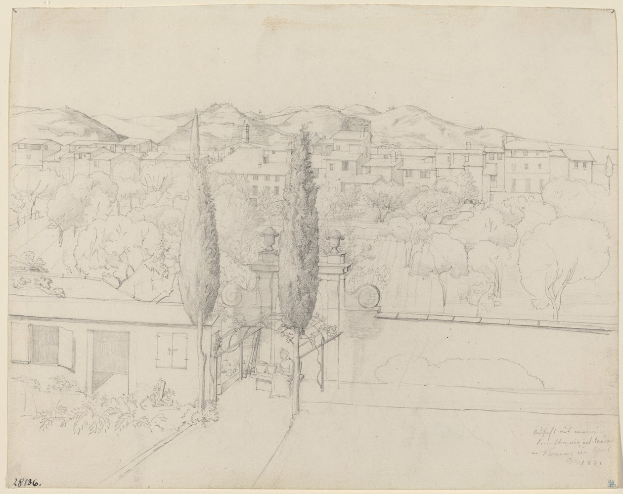 View from My Window, Via Valfonda in Florence (Gardens in Florence Seen from the Artist