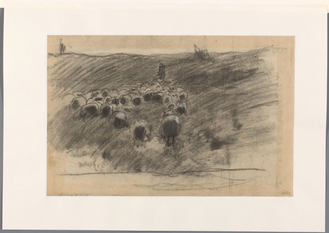 Shepherd with Flock of Sheep by Anton Mauve