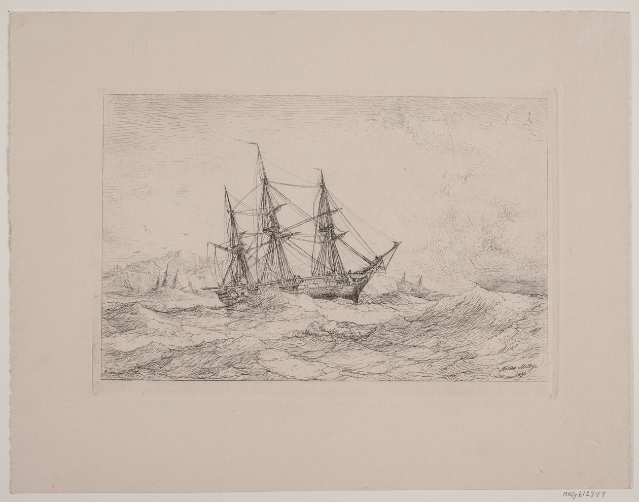 A Frigate Ship off the Norwegian Coast by Anton Melbye