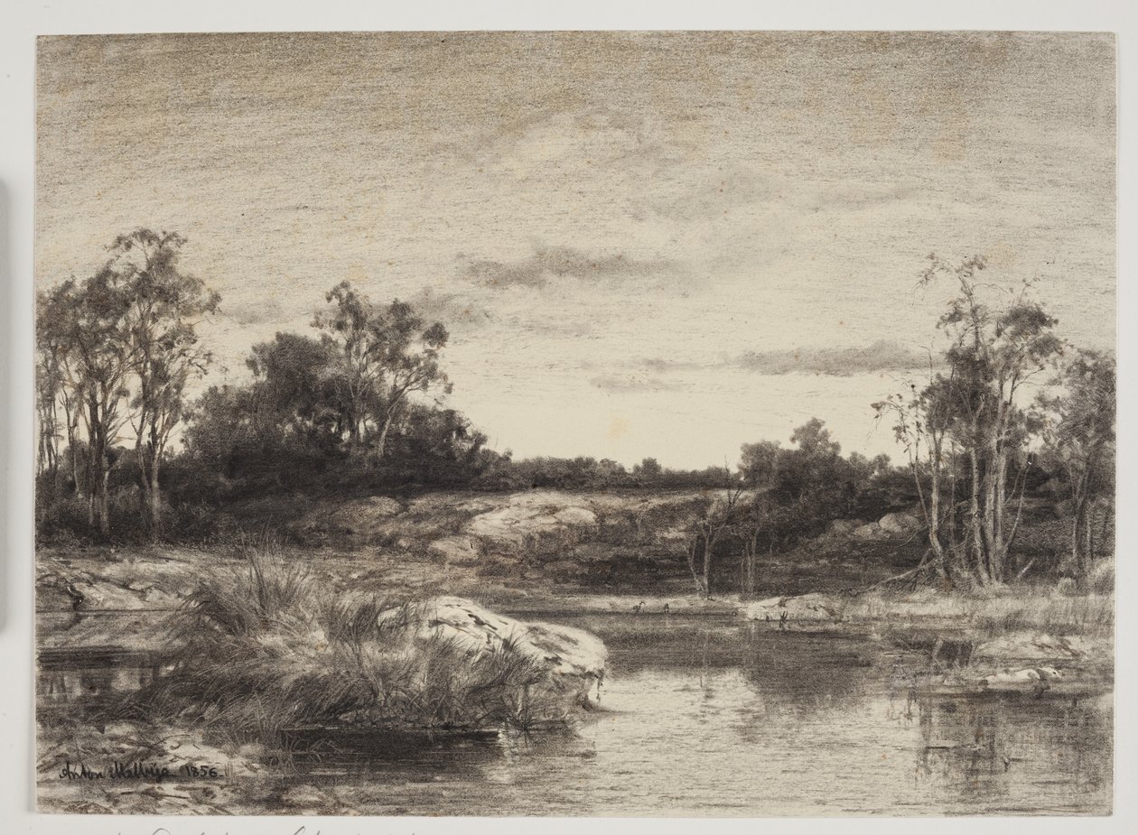 Landscape with a River or Lake in the Foreground by Anton Melbye
