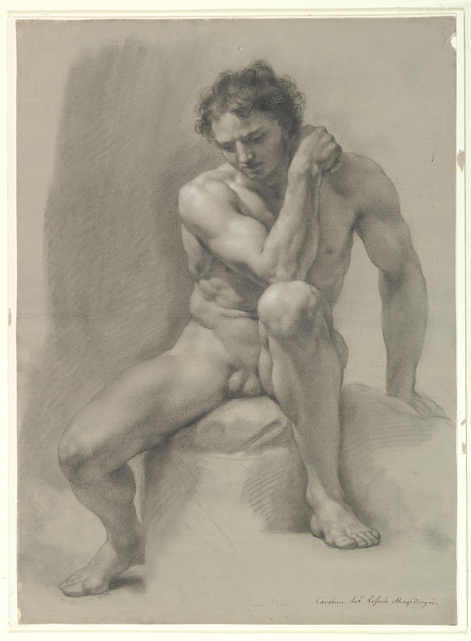 Seated Nude Male by Anton Raphael Mengs