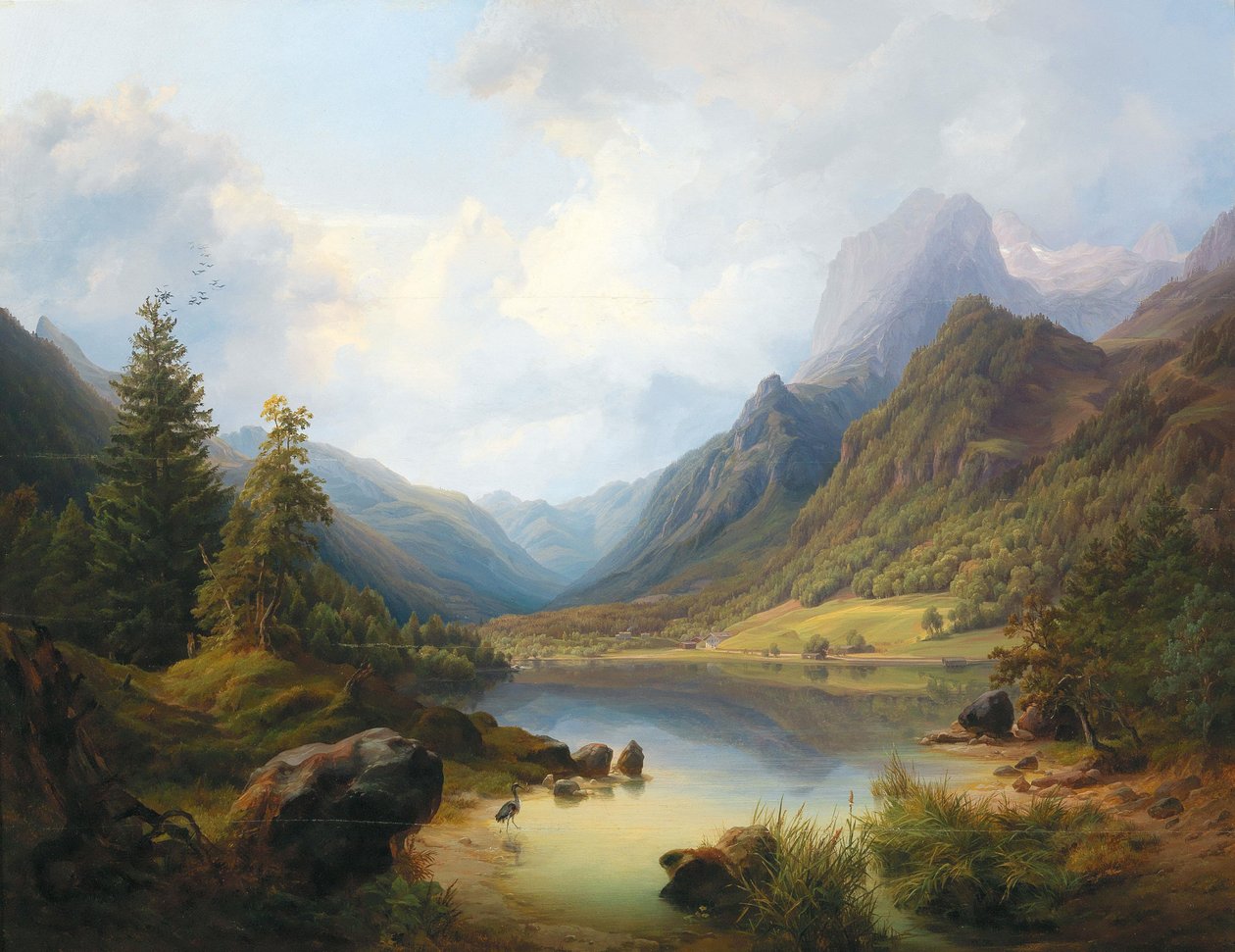 A View of Hintersee with Reiteralm by Anton Schiffer