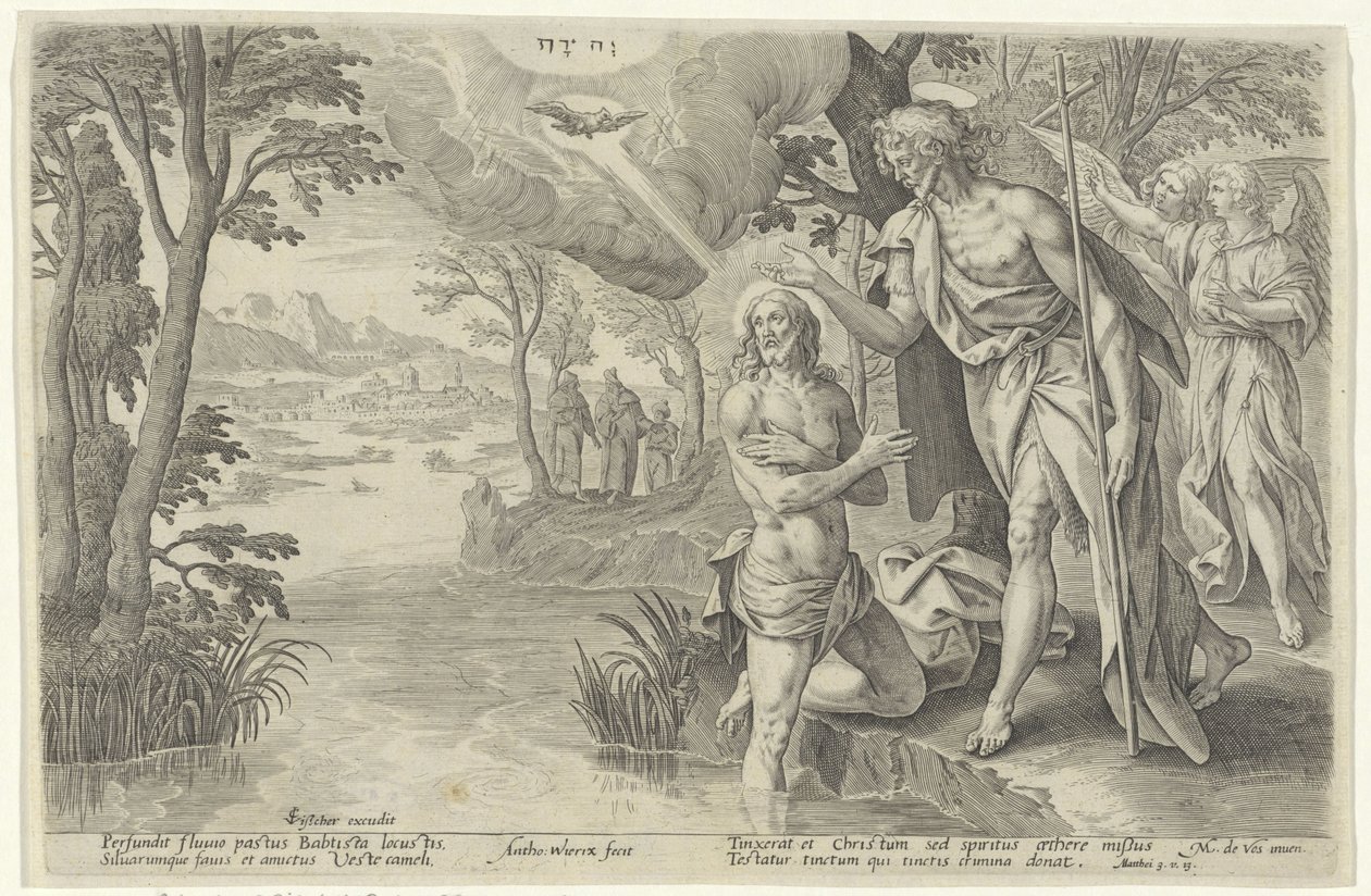 Baptism of Christ (Theatrum Biblicum) (series title) by Antonie Wierix (II)