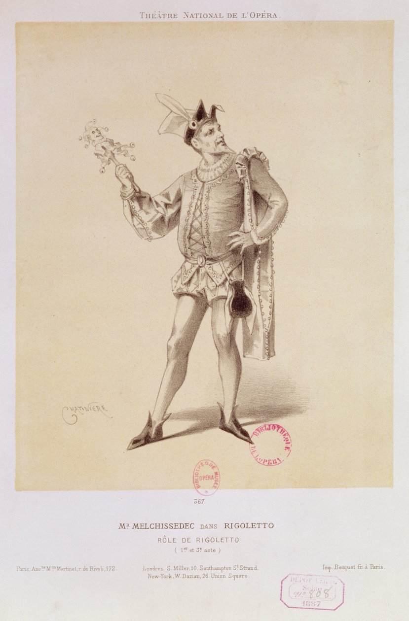 Portrait of Mr. Melchissedec as Rigoletto in Rigoletto by Verdi by Antonin Marie Chatiniere