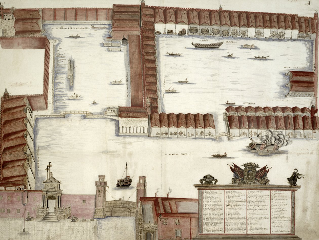 Plan of the Arsenale, Venice by Antonio Natale
