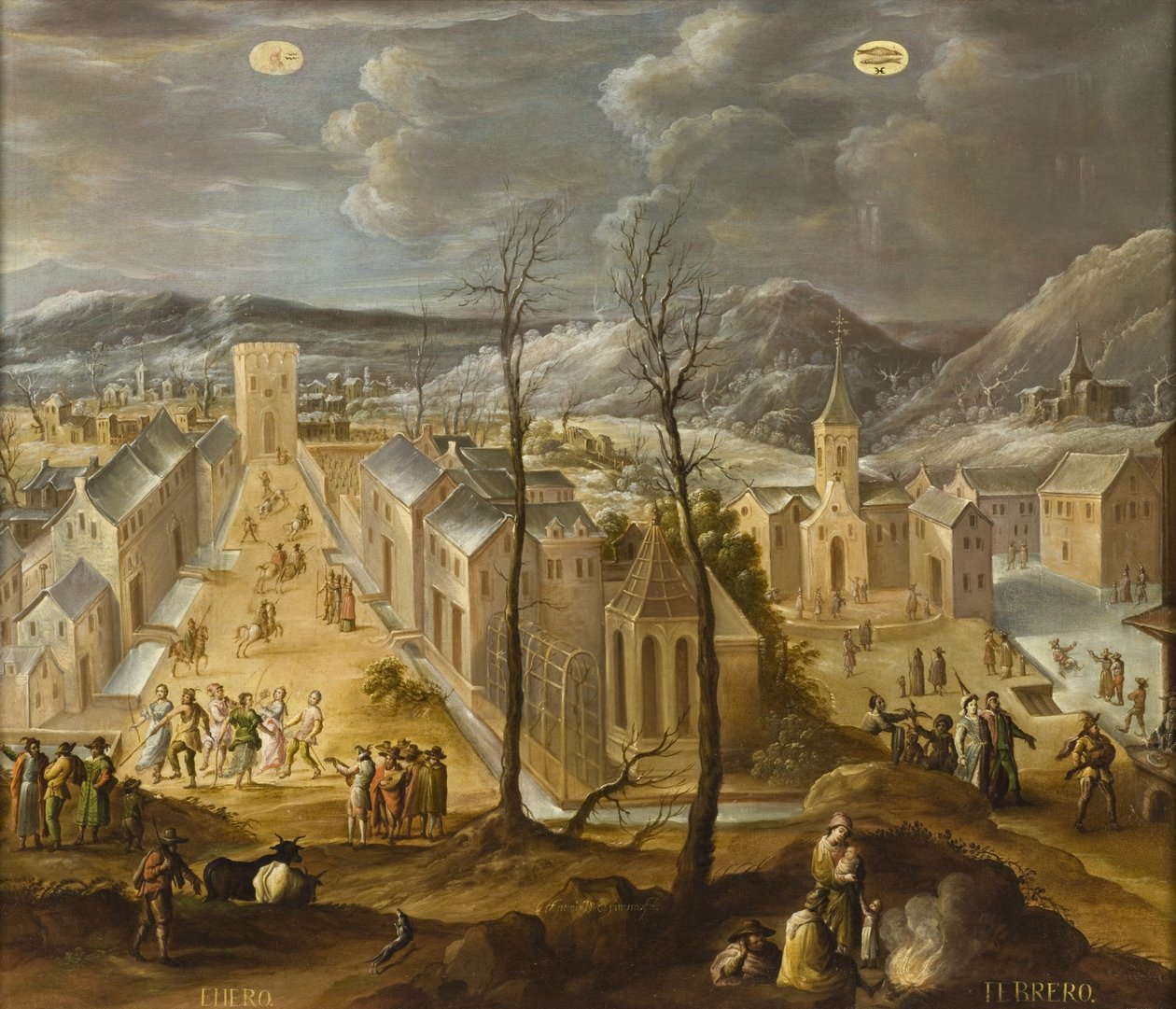 January and February from The Twelve Months of the Year, 1650-99 by Antonio de Espinosa