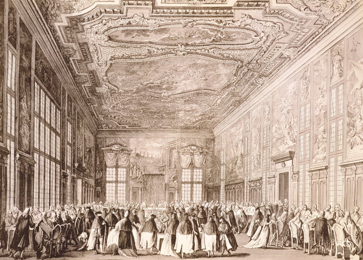 Ducal party, banquet given by the Doge of Venice in honor of representatives of foreign delegations by Antonio (after) Canaletto