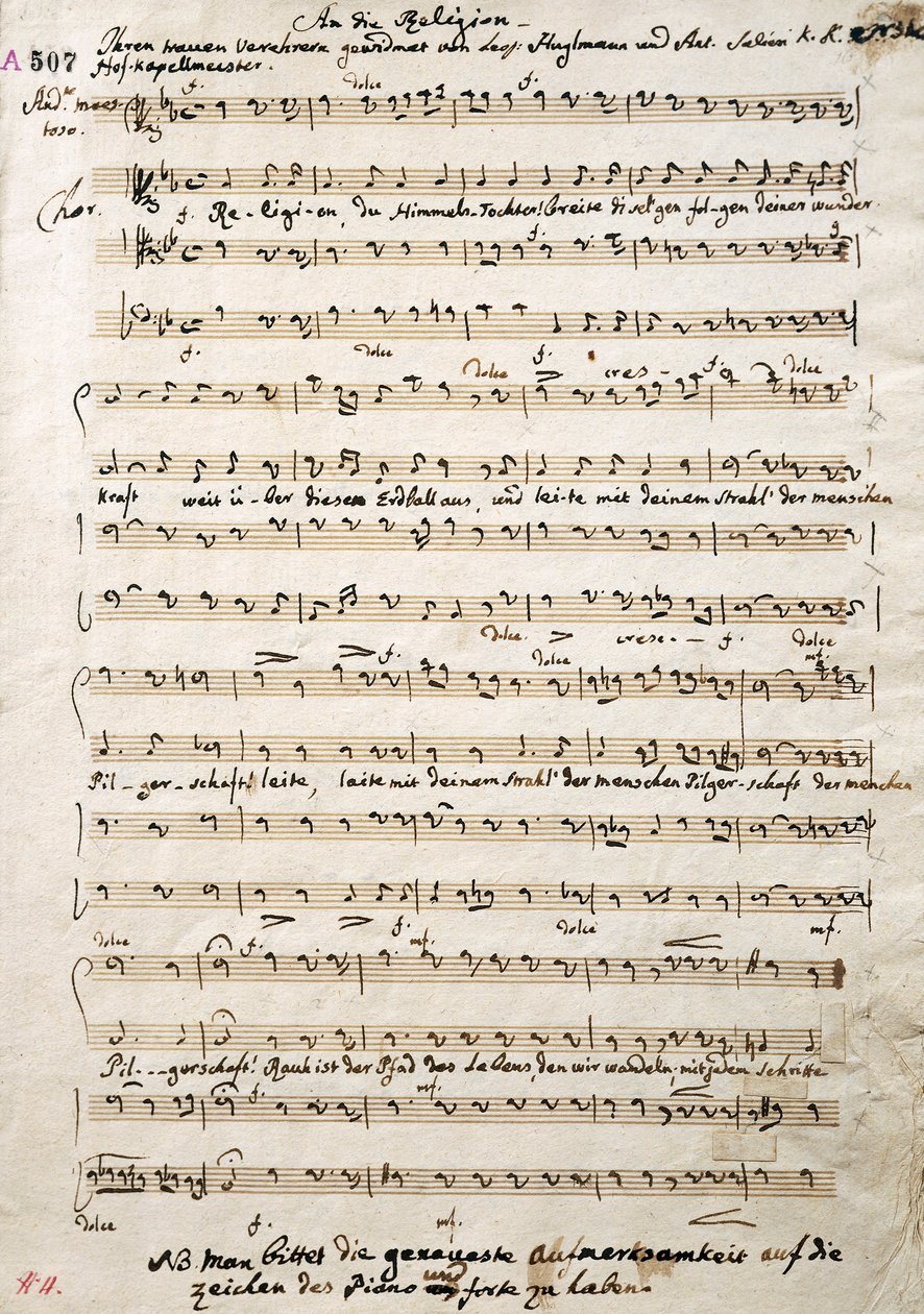 Autograph Music Score of Oratorium by Antonio Salieri by Antonio (after) Salieri