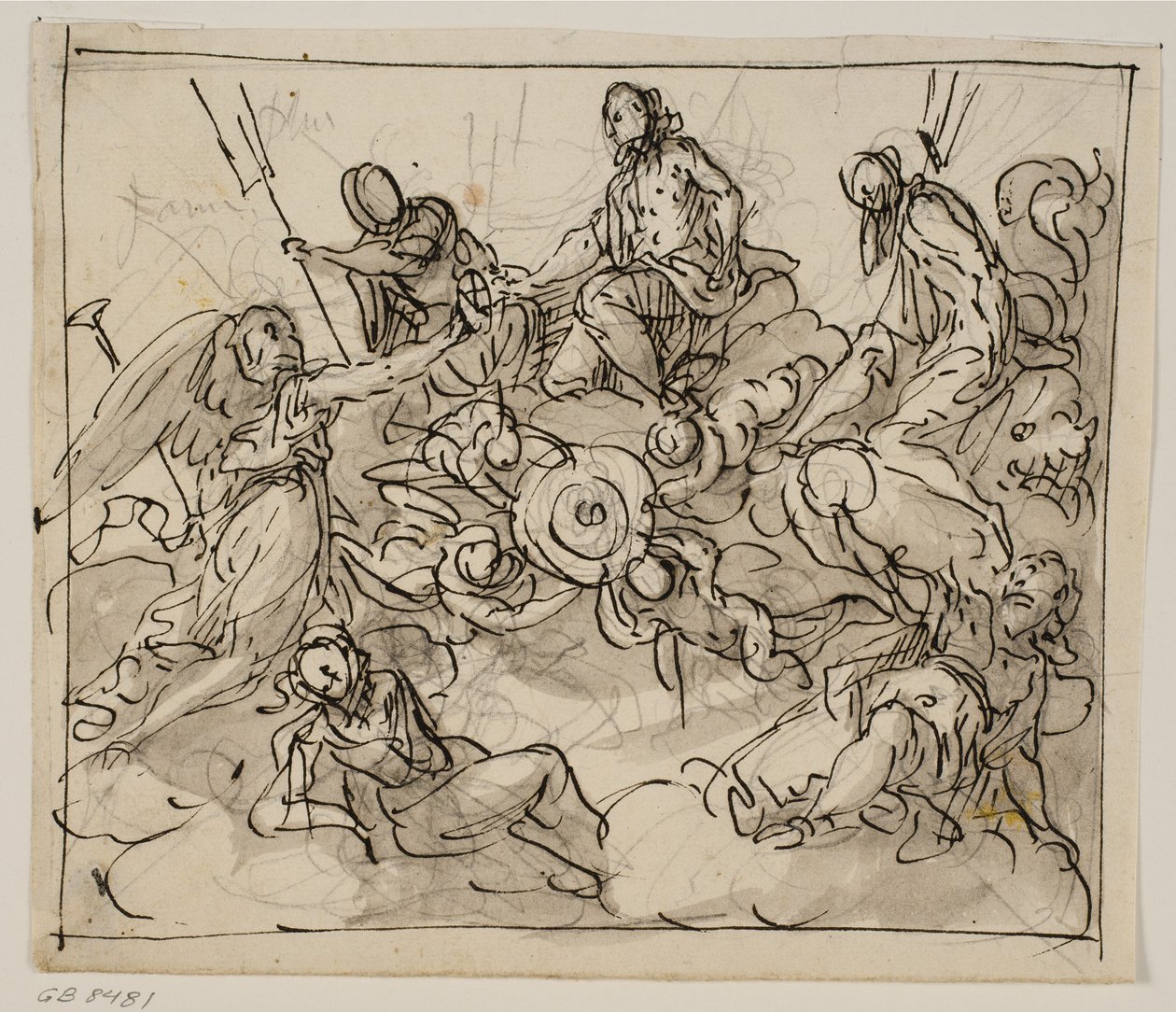 Allegorical Composition with Venice Surrounded by Two Sea-Gods, Fame and Other Figures by Antonio Aliense