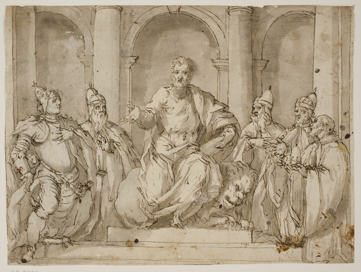 St Mark Enthroned Surrounded by Four Doges and a Man with a Doge’s Cap in His Hands by Antonio Aliense