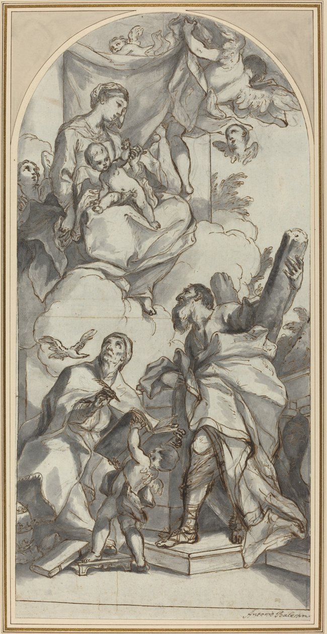 The Madonna and Child in Glory with Saints Gregory the Great and Andrew by Antonio Balestra