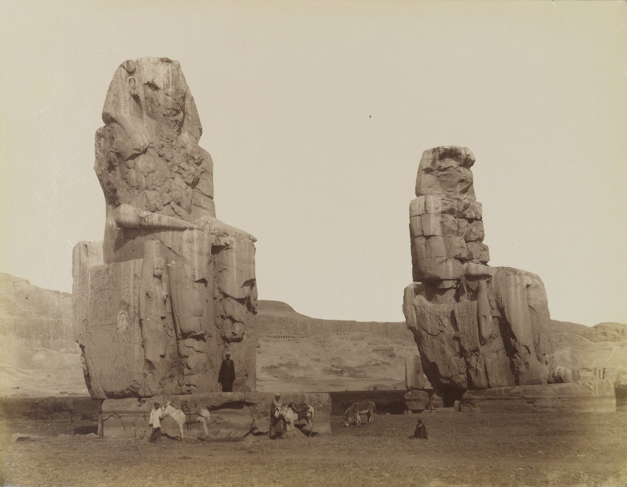 The Colossi of Memnon by Antonio Beato