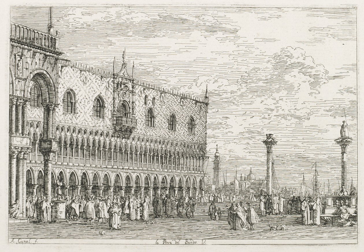 Views: The Stone of Proclamation at Venice by Antonio Canaletto