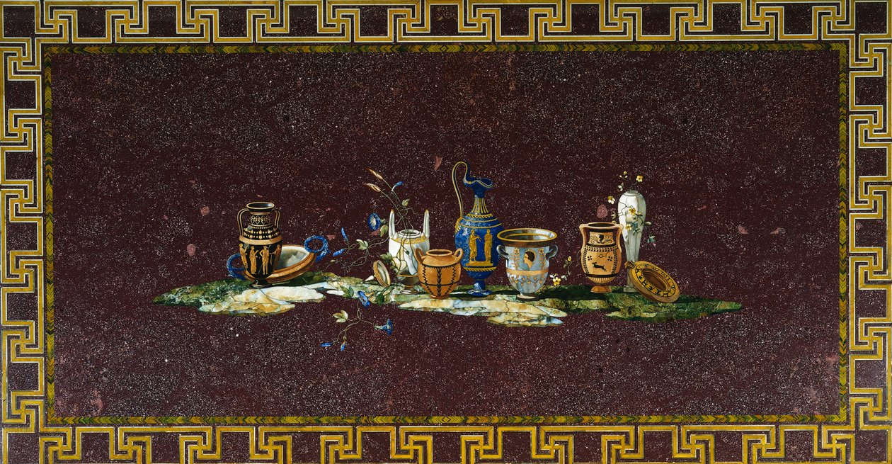 Table Inlaid with Semi-Precious Stones by Antonio Cioci or Ciocchi