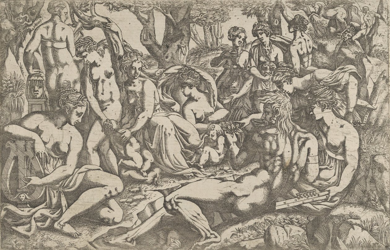 Muses at the Foot of Mount Parnassus by Antonio Fantuzzi