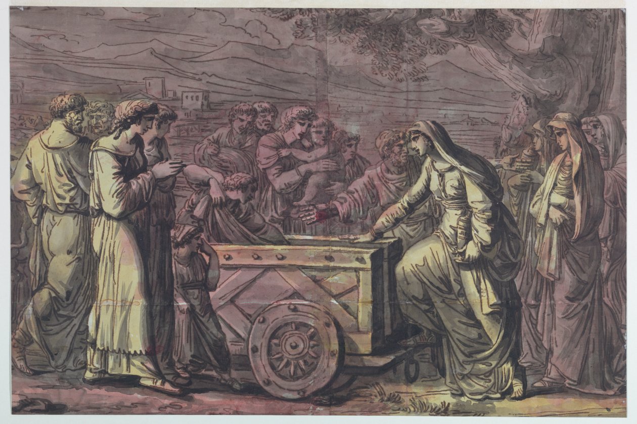 Lucius Albinius Rescues the Vestal Virgins by Antonio Giuseppe Basoli