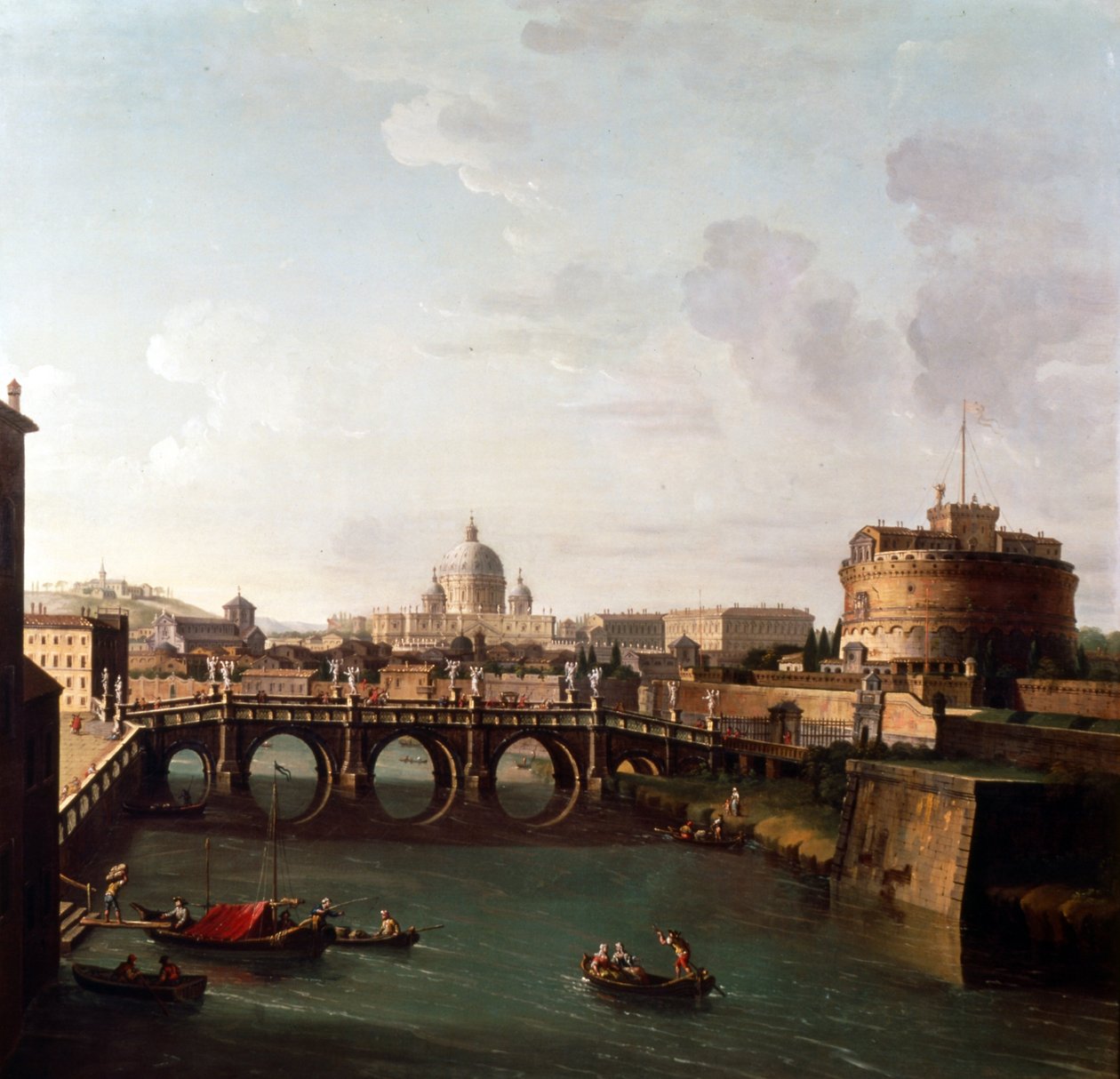Rome, A View of the Tiber with the Castel Sant
