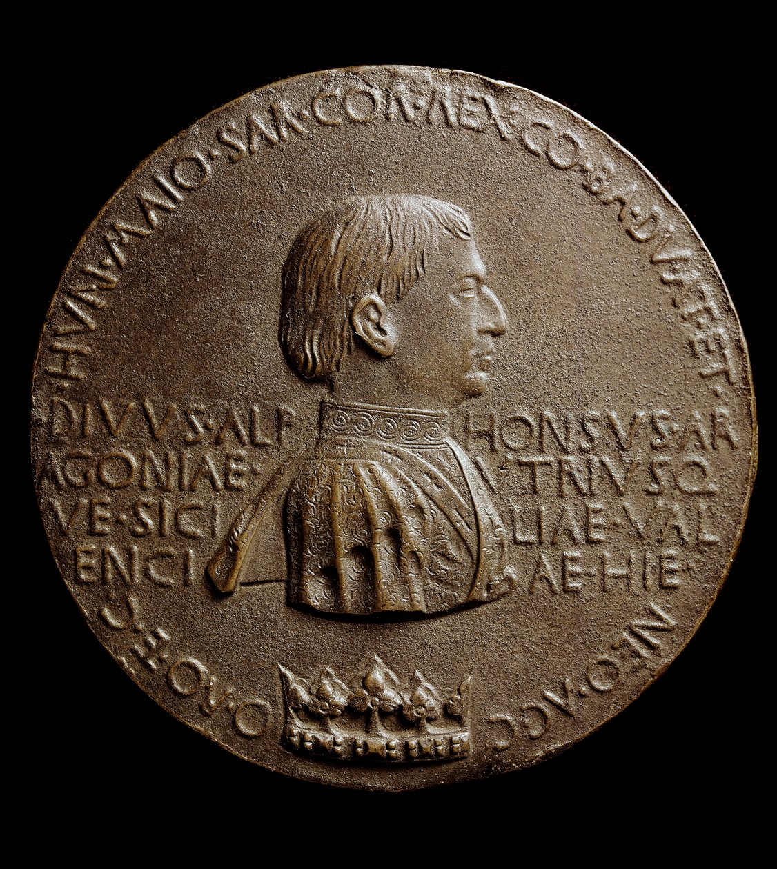 Medal of Alfonso V of Aragon (Alfonso the Magnanimous or the Great) by Antonio Pisanello