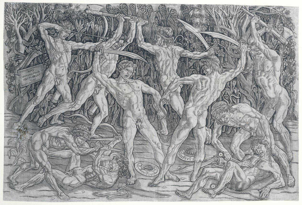 Battle of the Nudes by Antonio Pollaiuolo