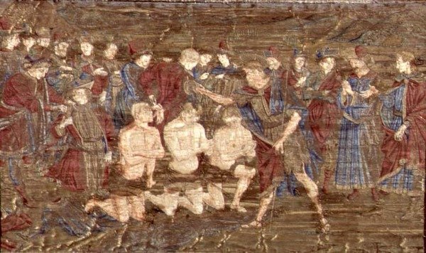The Baptism of the Neophytes, tapestry depicting scenes from the life of St. John the Baptist by Antonio Pollaiuolo