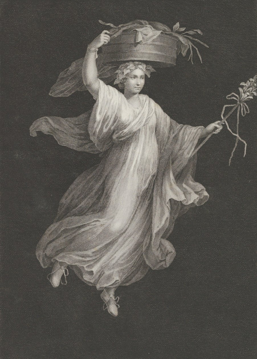 A Bacchante Carrying a Large Basket on Her Head and Holding a Staff in Her Left Hand, ca. 1795-ca. 1820 by Antonio Ricciani