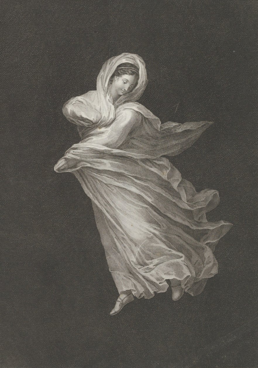 A Bacchante Wearing Flowing Drapery, Looking Down, Right Arm Bent and Left Arm..., ca. 1795-1847 by Antonio Ricciani