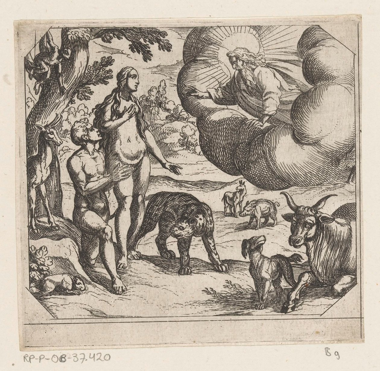 Adam and Eve Placed in Paradise (series title: The Creation) by Antonio Tempesta