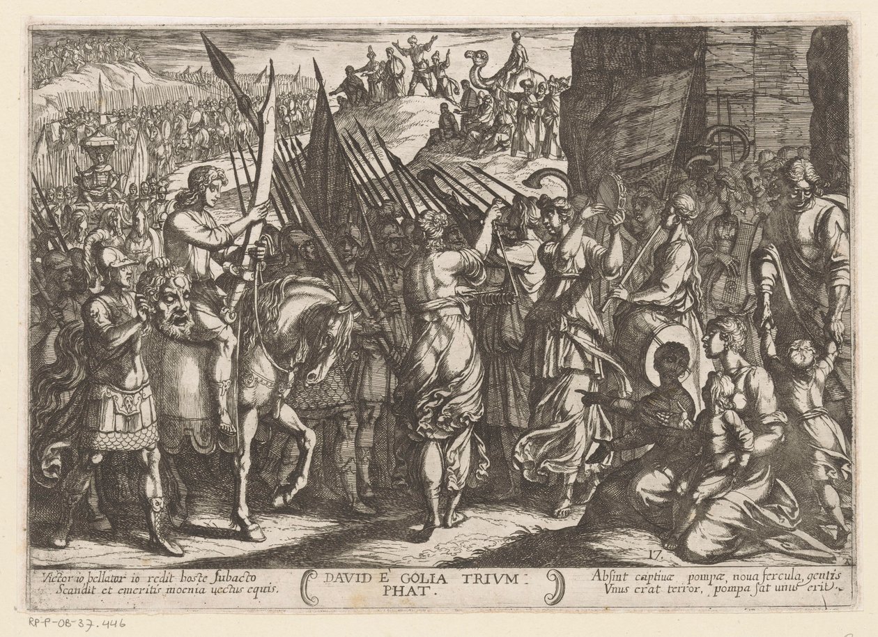 David Returns Triumphant with the Head of Goliath (Old Testament Battle Scenes) by Antonio Tempesta