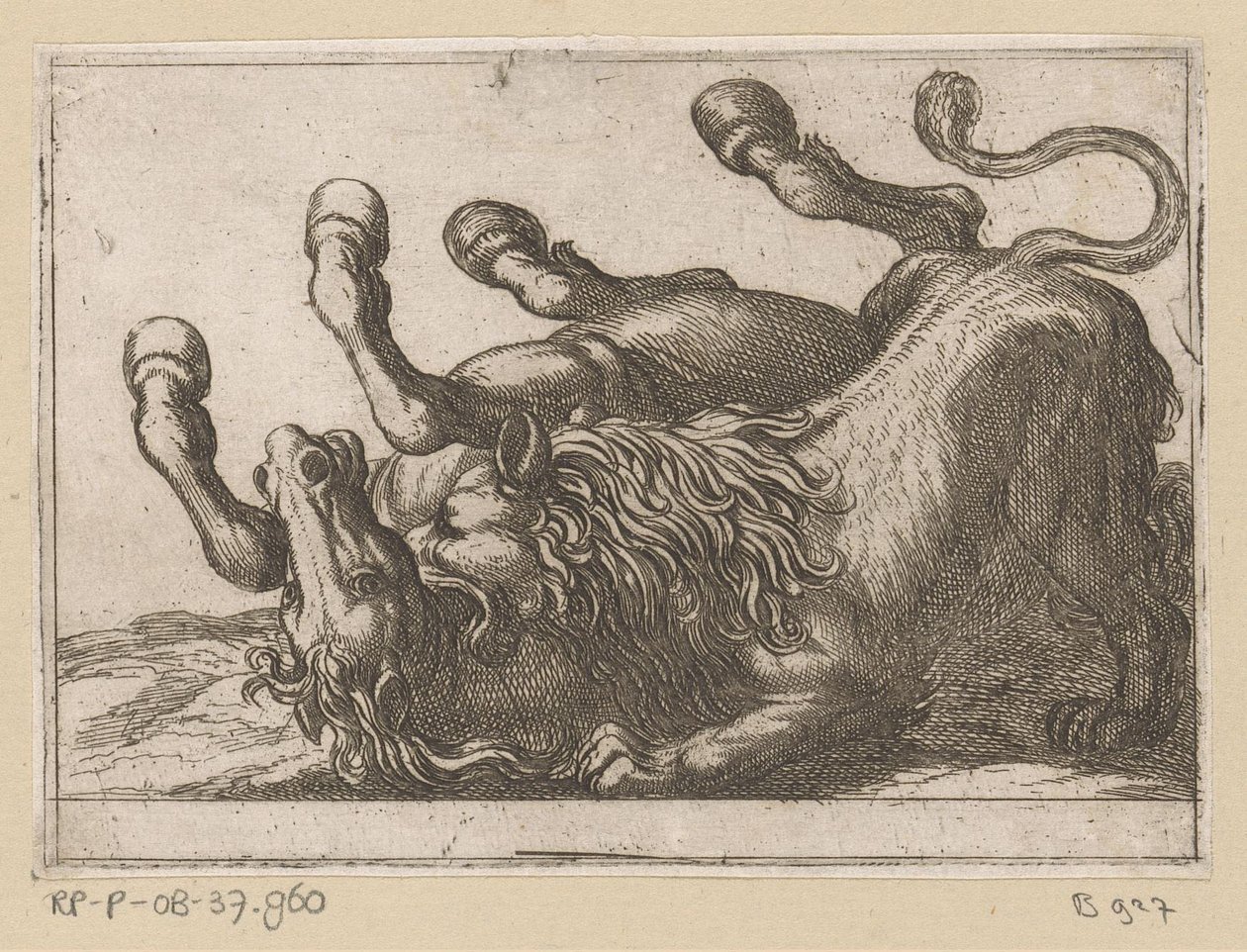 A Lion Biting the Neck of a Horse by Antonio Tempesta