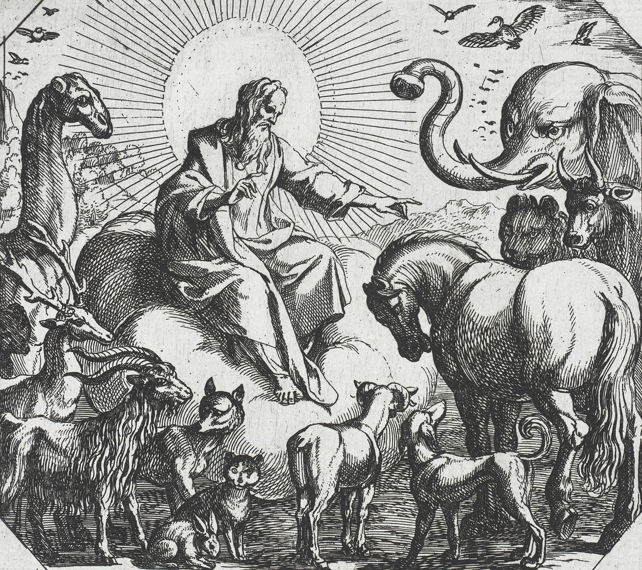 God Creating the Land Animals by Antonio Tempesta