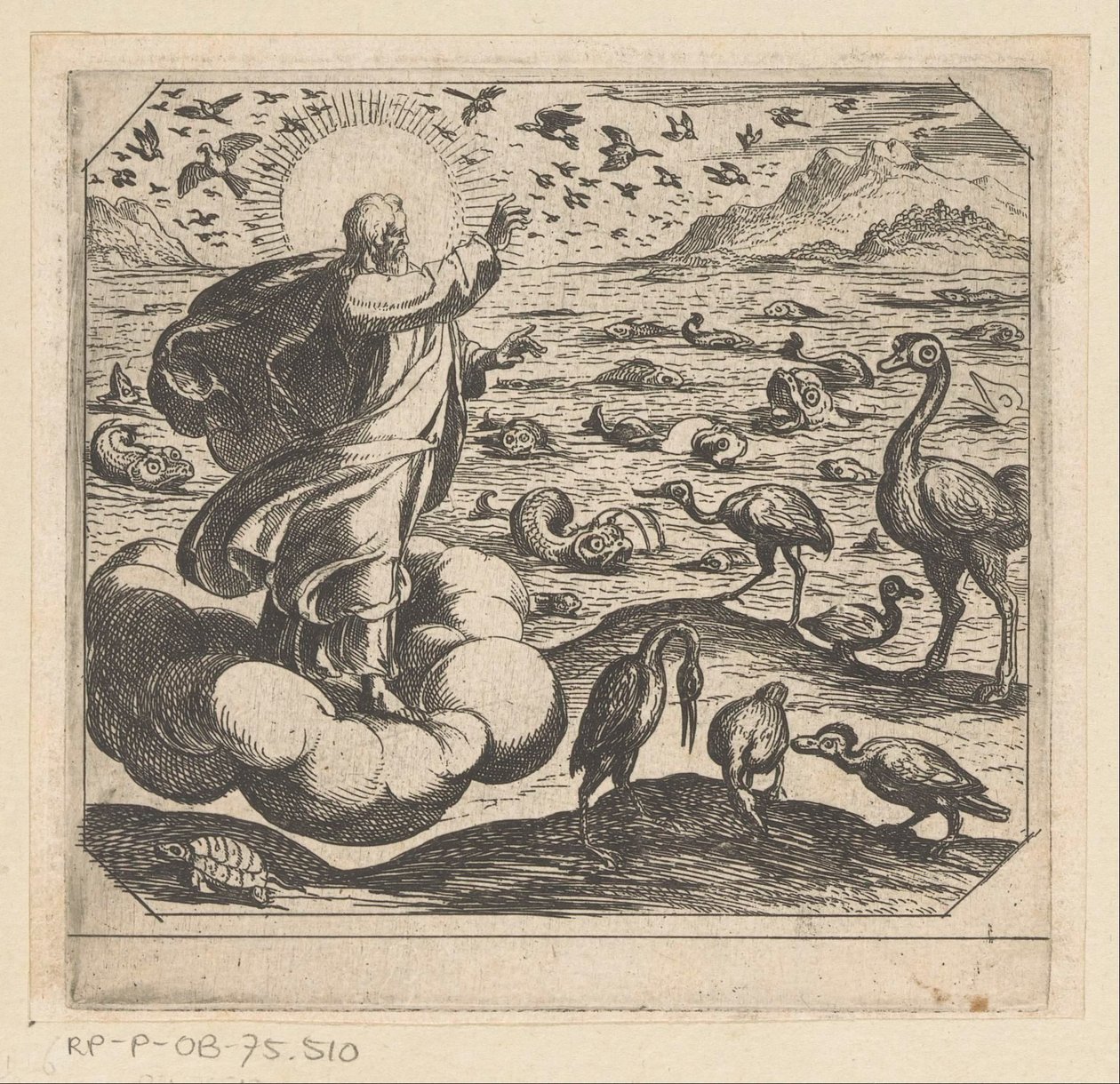 God Creates the Birds and the Fish (The Creation) by Antonio Tempesta