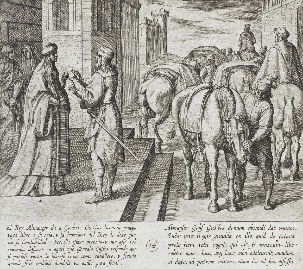 Gonzalo Gustos Outlines the Fate of His Unborn Child, Turning Over the Ring to be Given to it if it is a Male by Antonio Tempesta