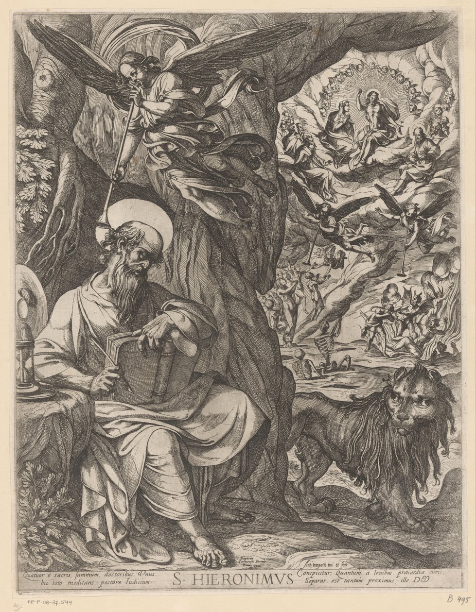 Saint Jerome in the Wilderness Contemplating the Last Judgment by Antonio Tempesta