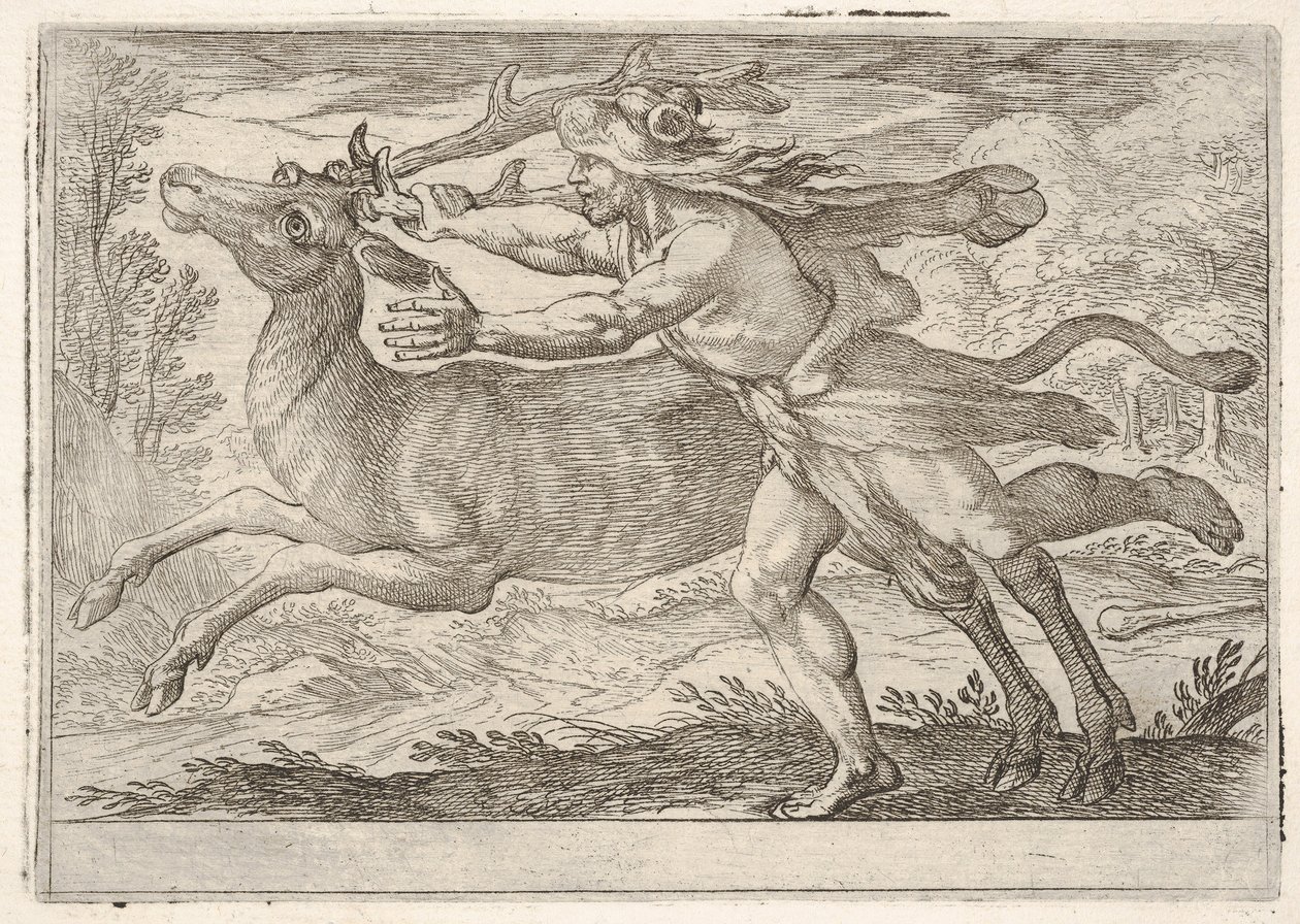 Hercules and the Hind of Mount Cerynea by Antonio Tempesta