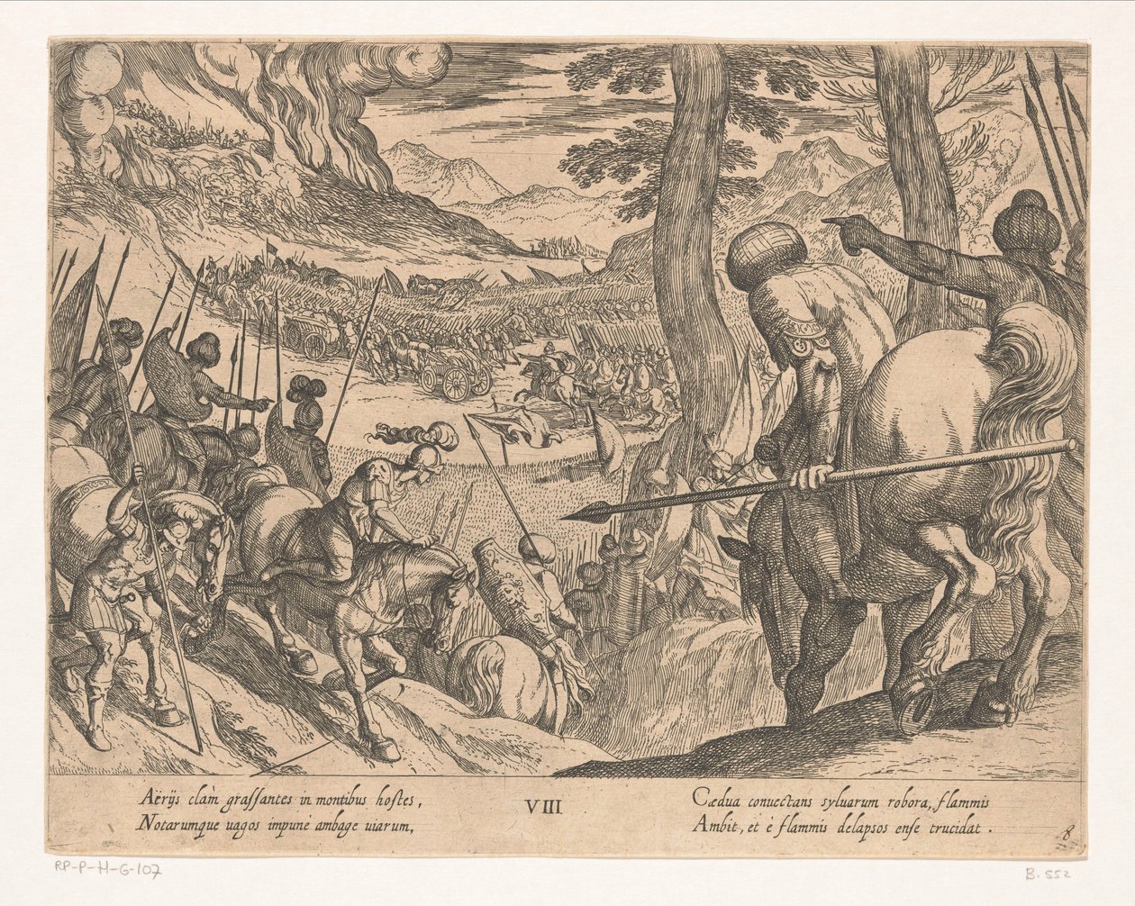 The Army of Alexander the Great Encircles the Enemy Troops with Fire by Antonio Tempesta
