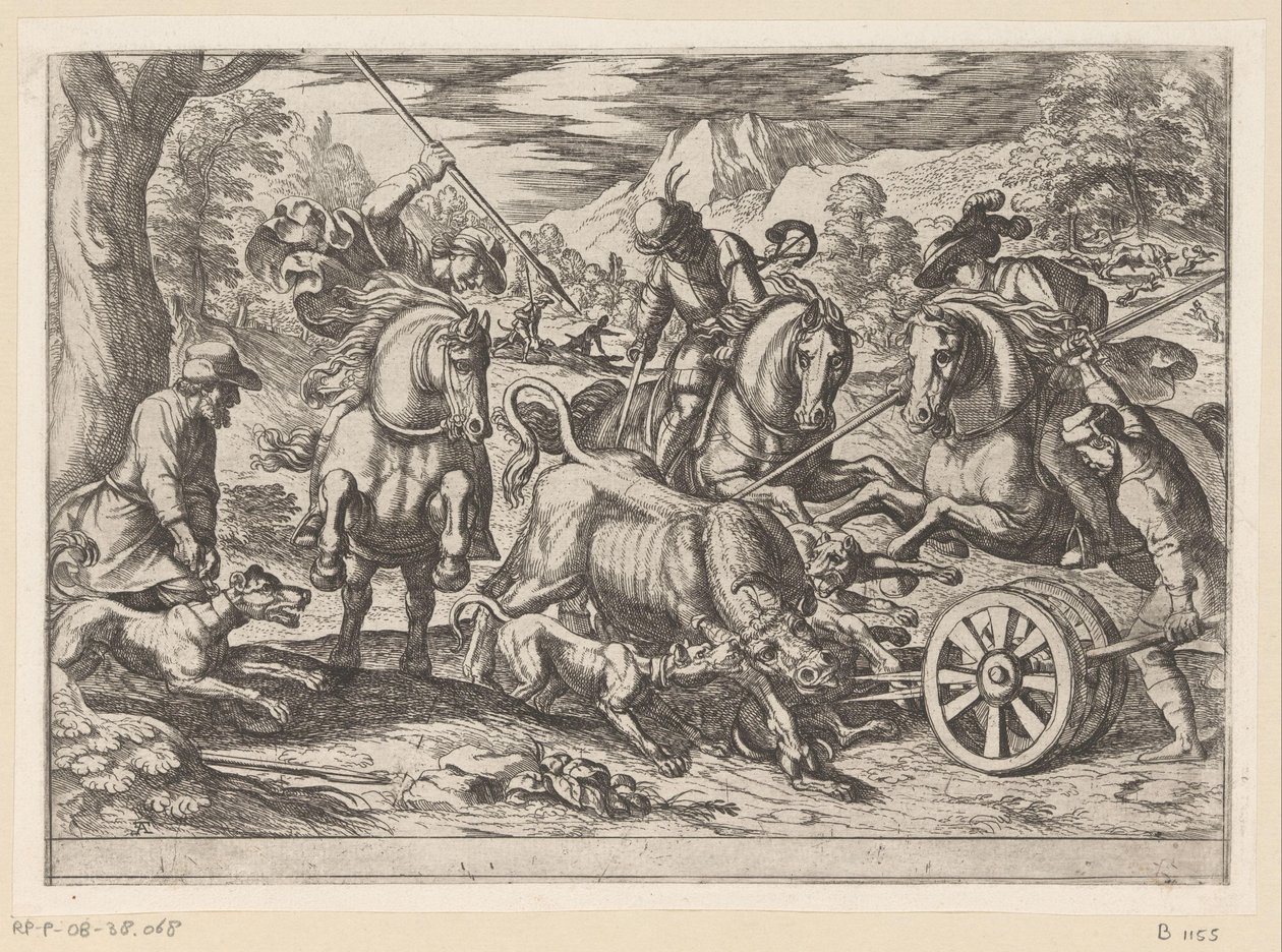 Hunting Wild Bulls by Antonio Tempesta