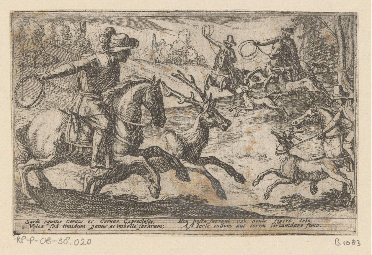 Hunters Catching Deer with Ropes by Antonio Tempesta