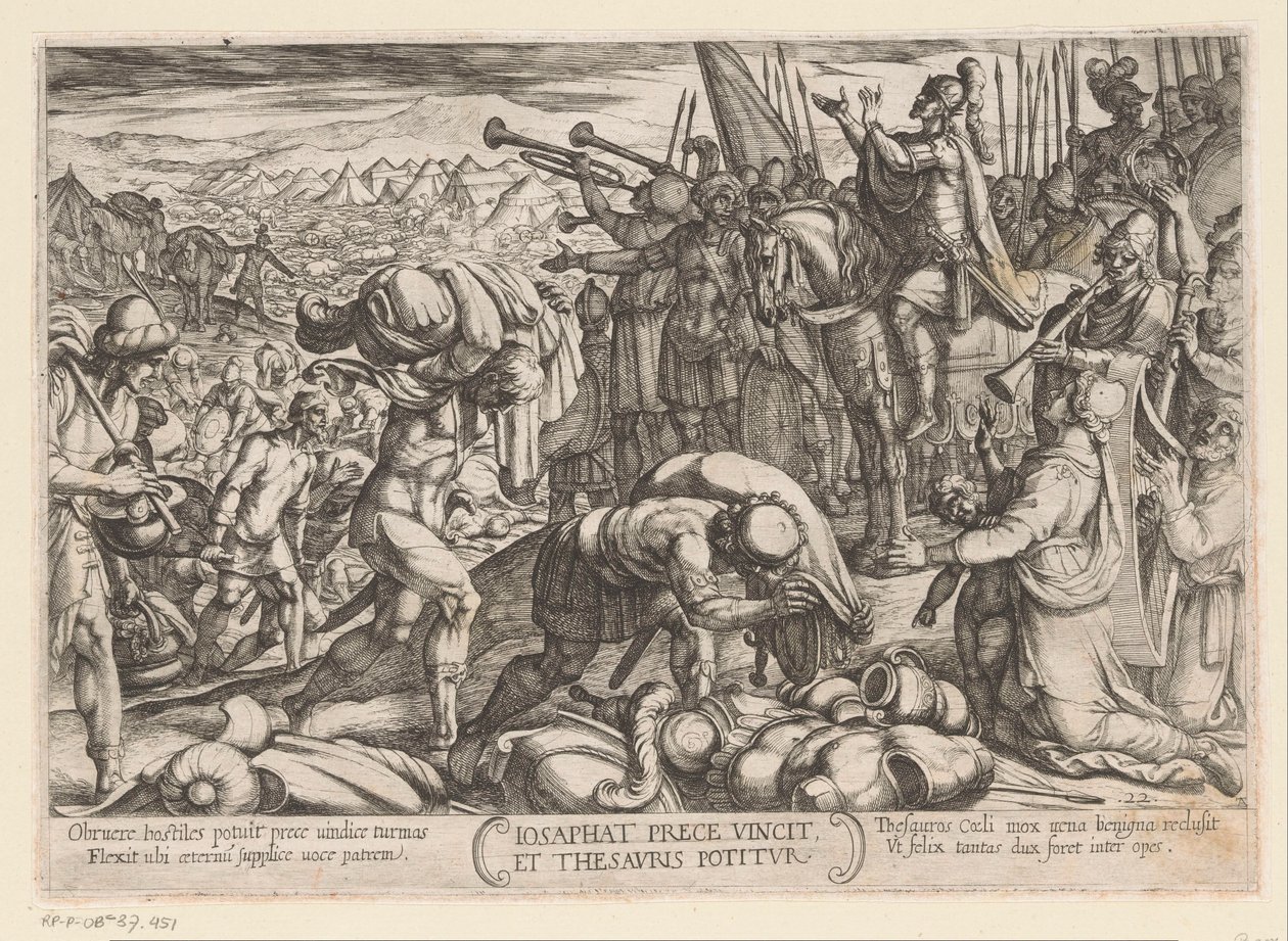 Josaphat Thanks God for His Victory (Old Testament Battle Scenes) by Antonio Tempesta