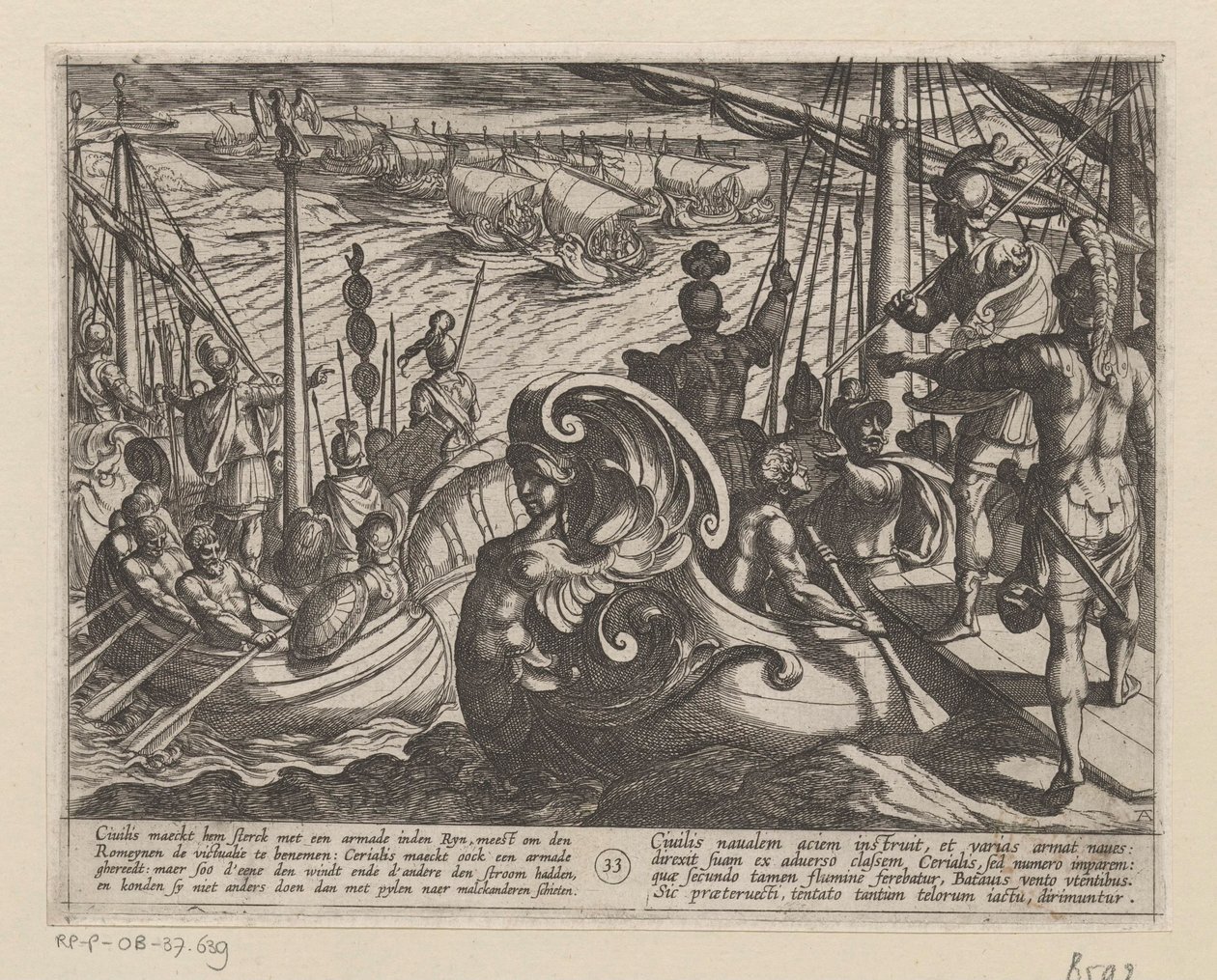 Dutch and Roman Ships on the Rhine by Antonio Tempesta
