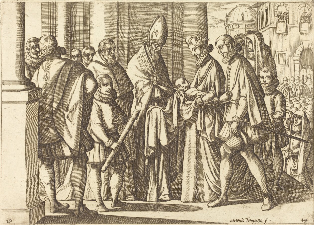 Philip as a Boy before Margaret of Austria by Antonio Tempesta