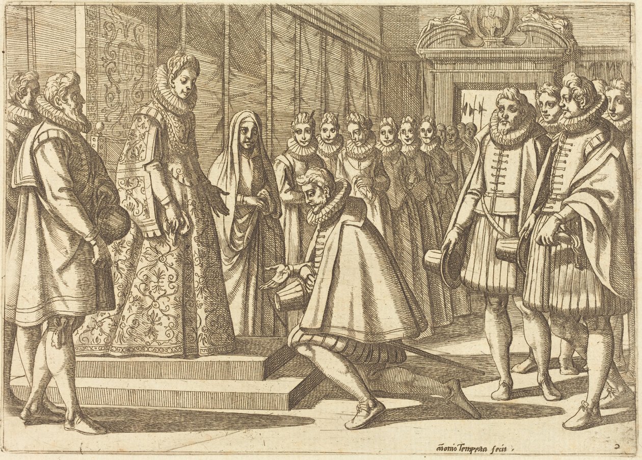 Philip of Spain Before Margaret of Austria by Antonio Tempesta