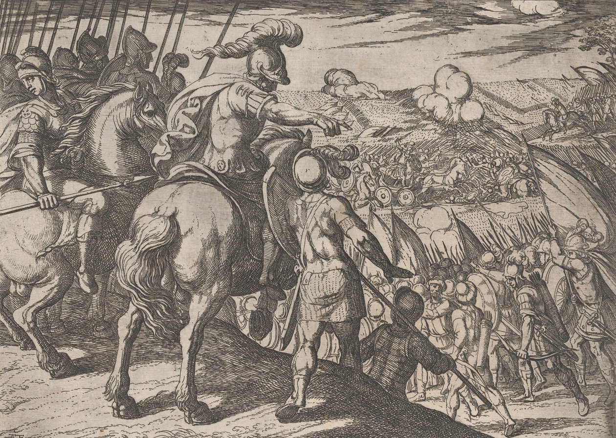 Plate 5: Alexander Directing a Battle, from The Deeds of Alexander the Great, 1608 by Antonio Tempesta