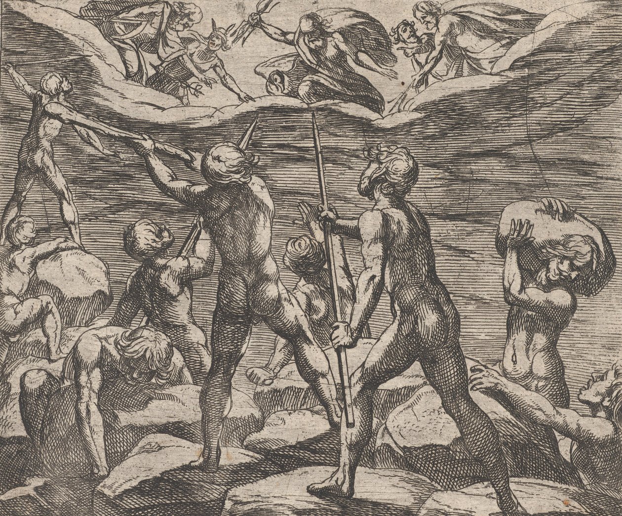 Plate 6: The Giants Attempting to Storm Olympus Gigantomachia, from Ovid