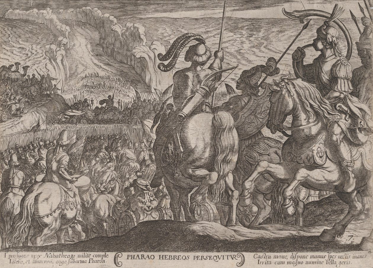 Plate 7: The Egyptians Pursuing the Israelites from The Battles of the Old by Antonio Tempesta