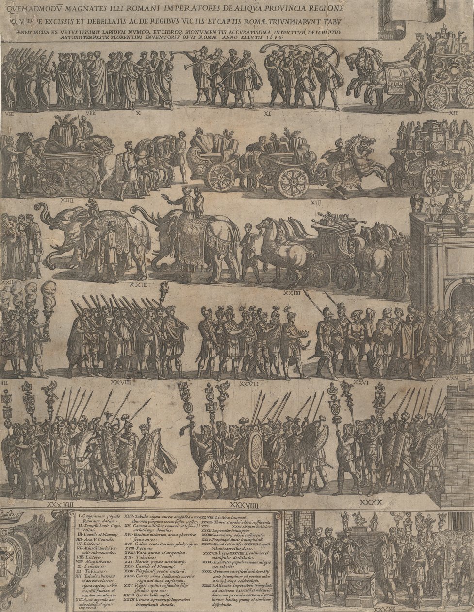 Triumph of a Roman Emperor left side, 1603 by Antonio Tempesta