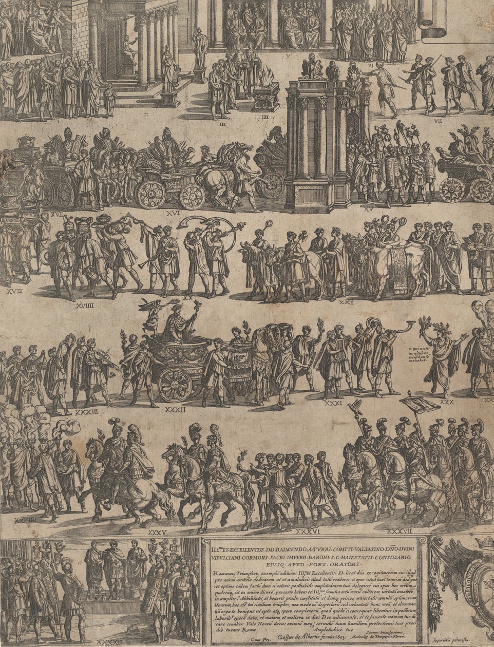 Triumph of a Roman Emperor [left side] by Antonio Tempesta