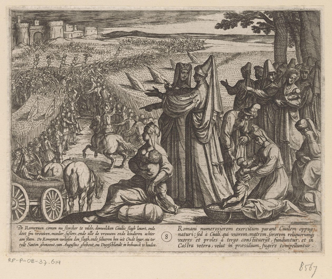 Women and Children Watch Julius Civilis Defeat the Romans (The Batavian Wars Against the Romans) by Antonio Tempesta