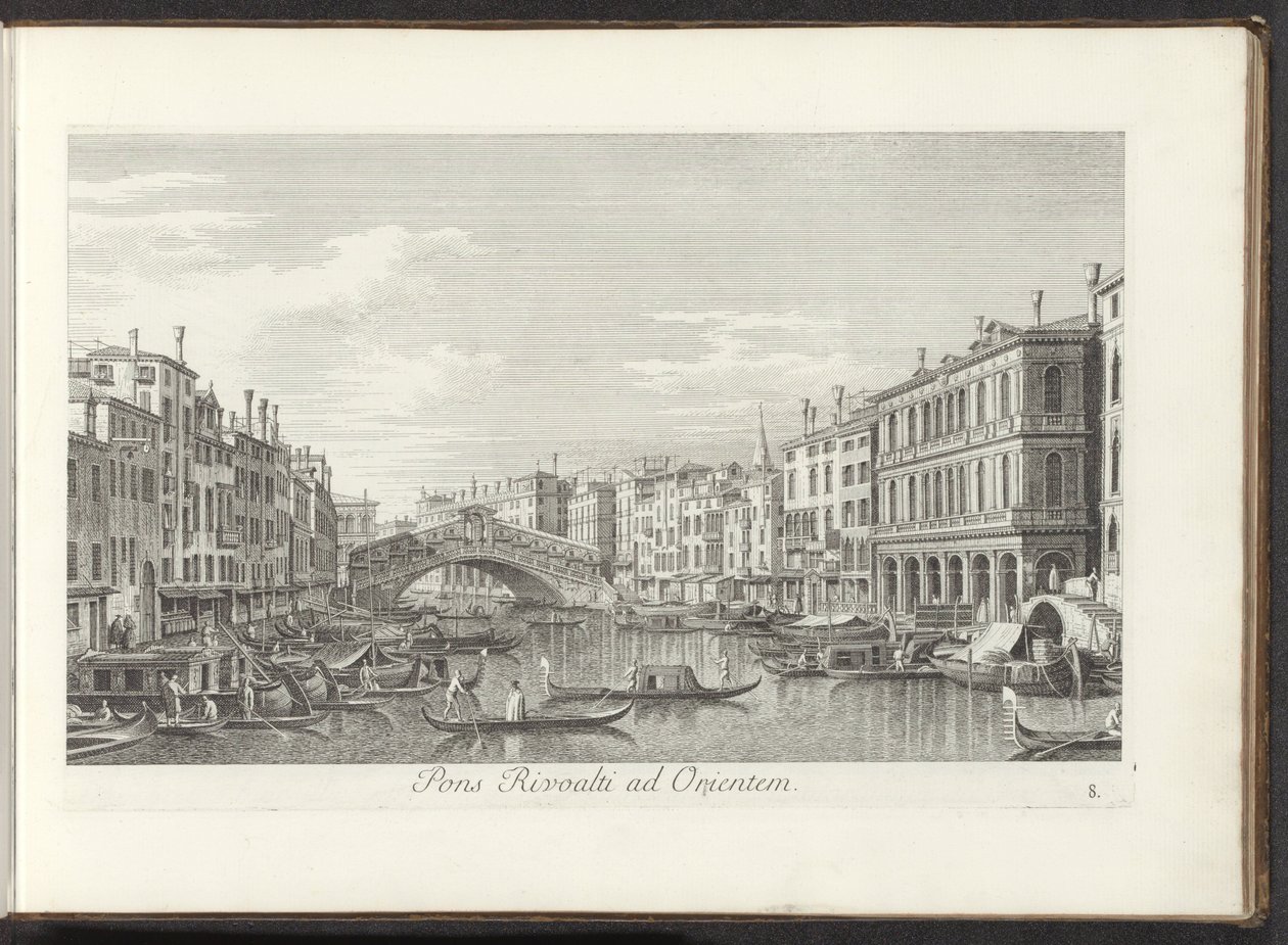 View of the Grand Canal and the Rialto Bridge in Venice by Antonio Visentini