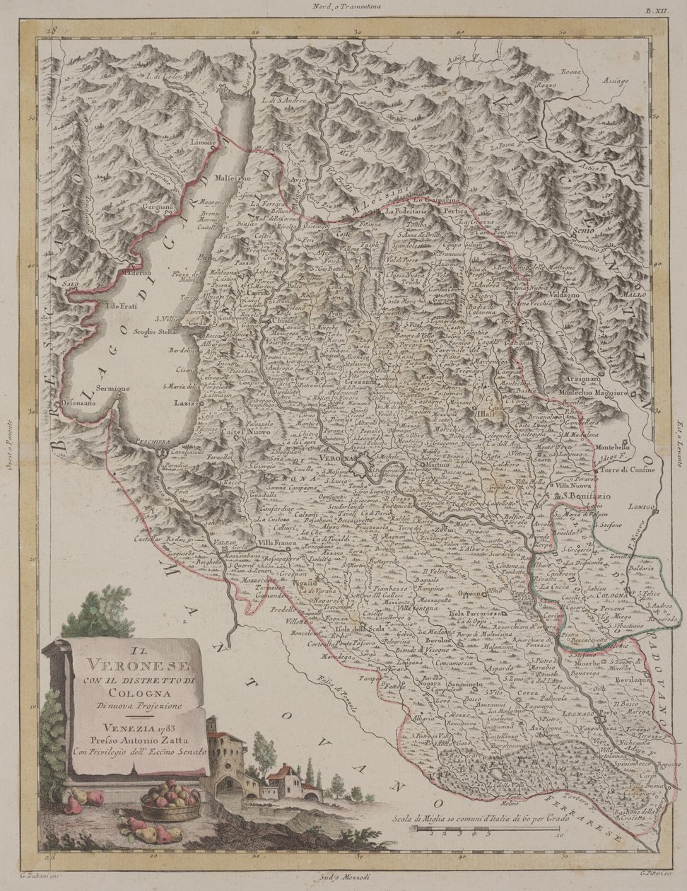 The Region of Verona with the District of Cologna by Antonio Zatta