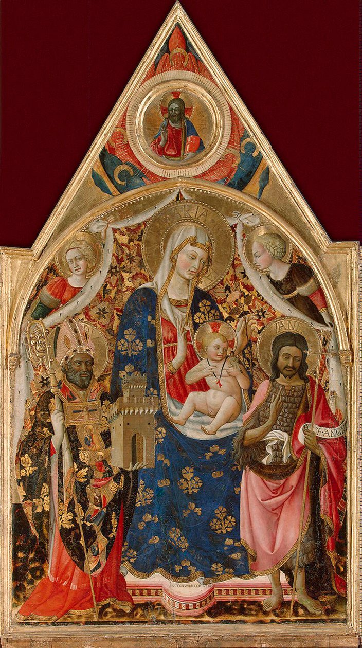 Madonna and Child, with a Bishop, St John the Baptist and Angels by Antonio da Firenze